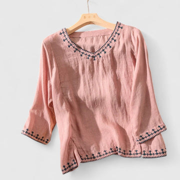 Taysia | Elegant V-Neck Blouse